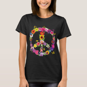 Butterfly Peace Schild Blumengarten Natur T-Shirt