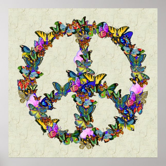 Butterfly Peace Symbol Poster (Vorne)