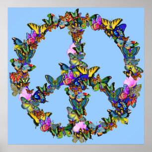 Butterfly Peace Symbol Poster