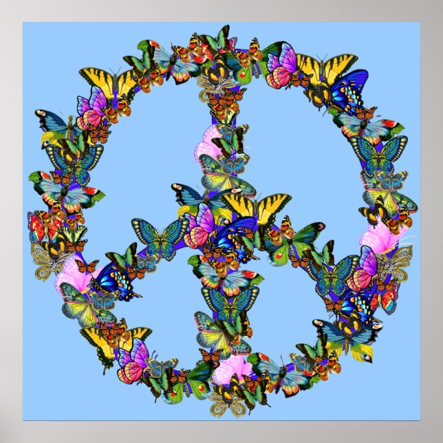 Butterfly Peace Symbol Poster (Vorne)