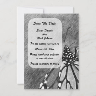 Butterfly Pencil Art Wedding Save The Date
