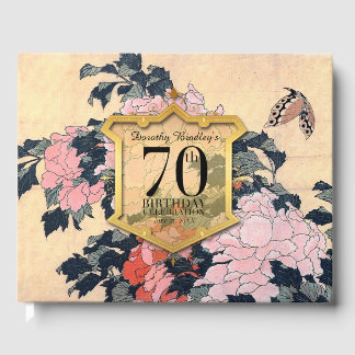 Butterfly Peonies 70. Geburtstagsfeier Gast Gästebuch