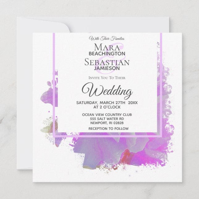 *~* Butterfly Peony Painting Floral AR3 Hochzeit Einladung (Vorderseite)