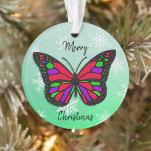 Butterfly Personal Message Christmas Keepake Ornament