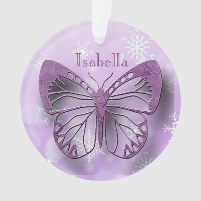 Butterfly Personal Message Christmas Keepake Ornament (Vorderseite)