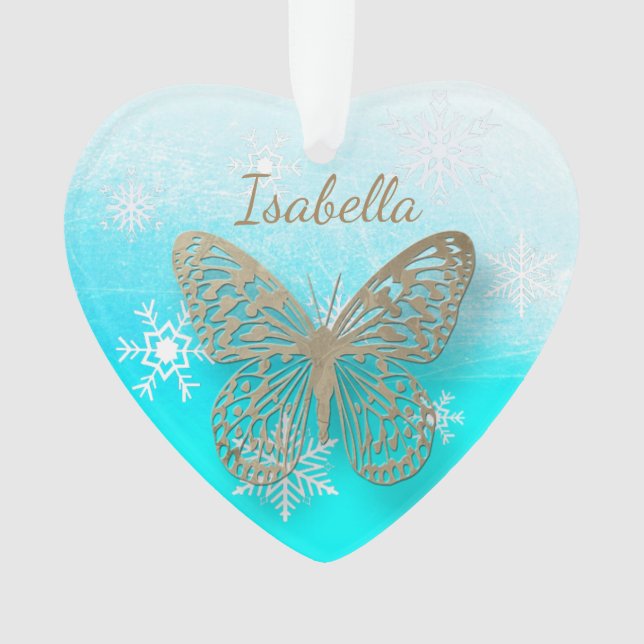 Butterfly Personal Message Christmas Keepake Ornament (Vorderseite)