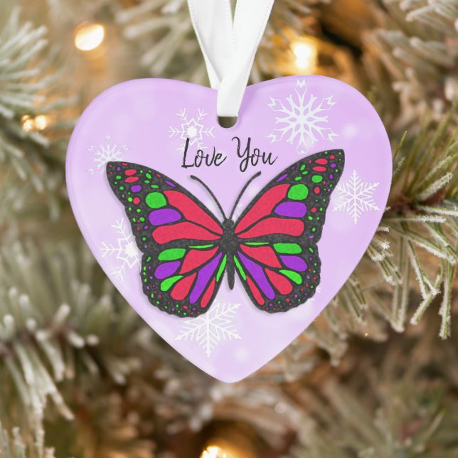 Butterfly Personal Message Christmas Keepake Ornament (Baum)