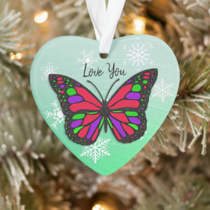 Butterfly Personal Message Christmas Keepake Ornament