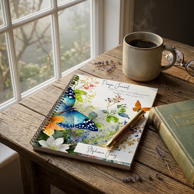 Butterfly personalisiertes Gebetsjournal Notizbuch (Von Creator hochgeladen)