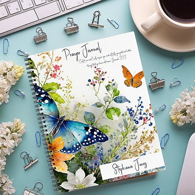 Butterfly personalisiertes Gebetsjournal Notizbuch (Von Creator hochgeladen)