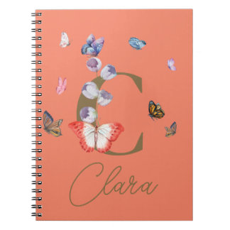 Butterfly Personalisiertes Geschenk mit blühenden Notizblock