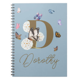 Butterfly Personalisiertes Geschenk mit blühenden  Notizblock