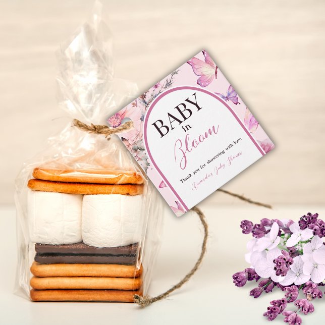 Butterfly Pink Baby in Bloom Girl Baby Dusche Geschenkanhänger (Von Creator hochgeladen)