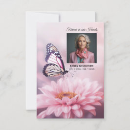 Butterfly Pink Daisy Blume Beerdigung PROGRAMM Fot