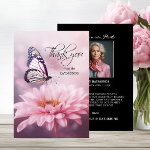 Butterfly Pink Daisy Blume Beileid Beerdigung Dankeskarte