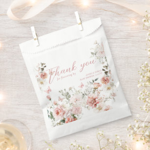 Butterfly Pink Floral Baby Shower fluttering von Geschenktütchen
