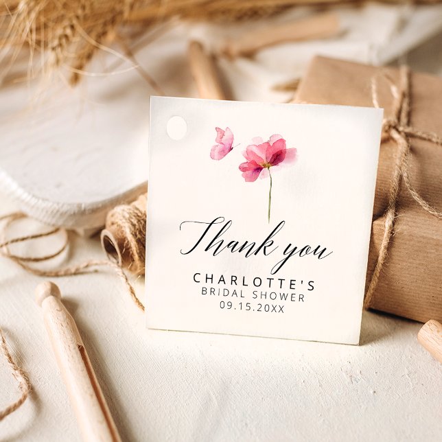 Butterfly Pink Floral Brautparty Vielen Dank Geschenkanhänger (Von Creator hochgeladen)