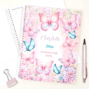 Butterfly Pink Lila farbenfrohe Blütenmädchen Name Planer