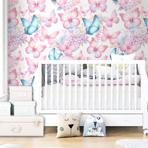 Butterfly Pink Lila Girl Kinder farbenfroh Tapete