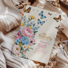 Butterfly Pink Rose Garden Girl Diapper Raffle