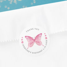 Butterfly Pink Watercolor Geburtstag Danke