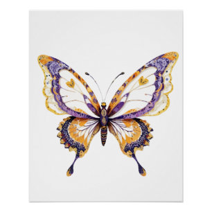 Butterfly Playful Adorable Fun Animal Colorful Fre Poster