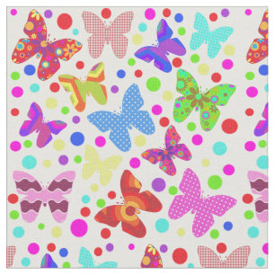 Butterfly Polka Dot farbiges süße Tier Kinderzim Stoff