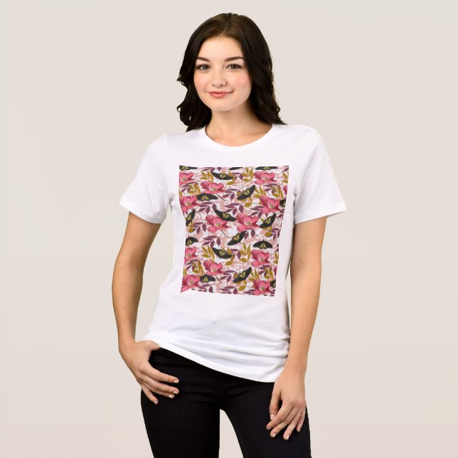 Butterfly & Poppy Tri-Blend Shirt (Vorderseite voll)