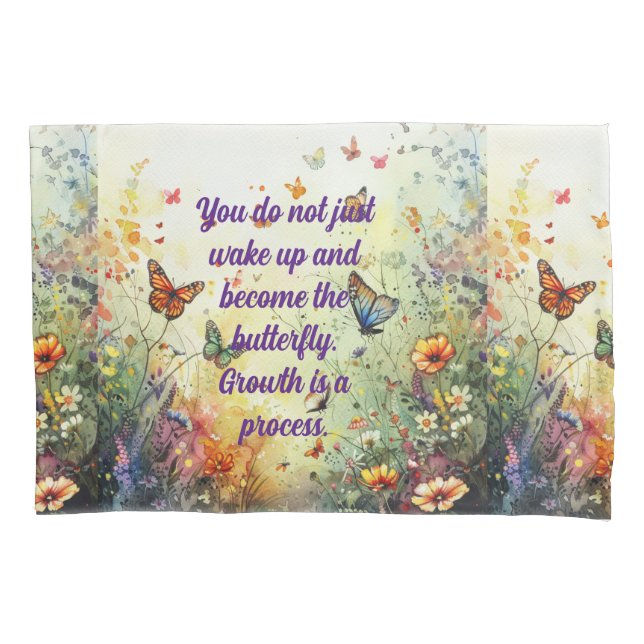 Butterfly Positives Mantra Quotes Custom Art Kissenbezug (Vorderseite)