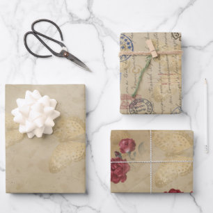 Butterfly Postal Briefmarke Print Pattern Geschenkpapier Set