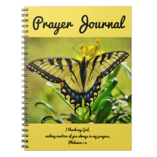 Butterfly Praetjournal Philemon 1:4 Notizblock