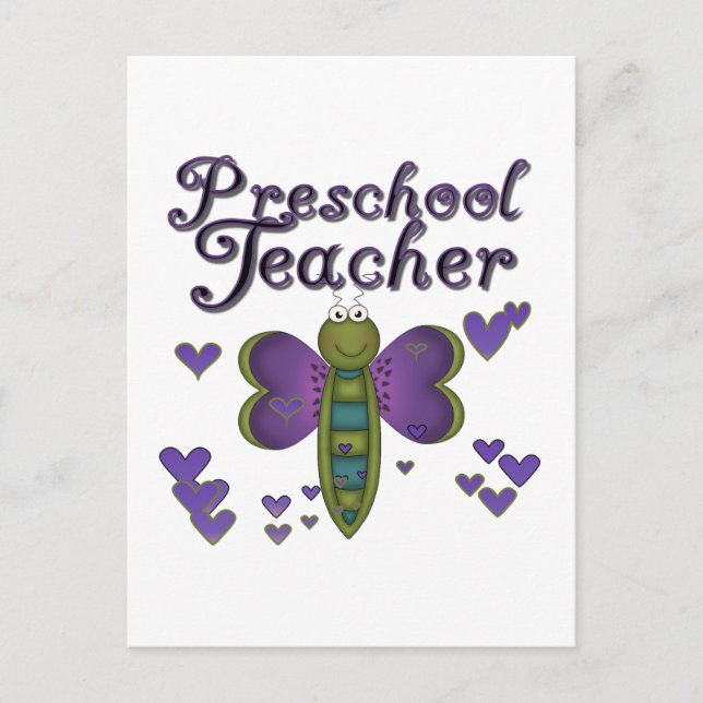 Butterfly Preschool Teacher Tshirts und Geschenke Postkarte (Vorderseite)