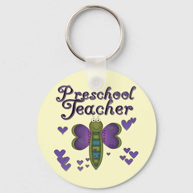 Butterfly Preschool Teacher Tshirts und Geschenke Schlüsselanhänger (Vorderseite)
