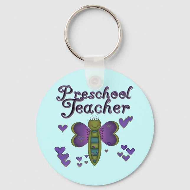 Butterfly Preschool Teacher Tshirts und Geschenke Schlüsselanhänger (Vorderseite)