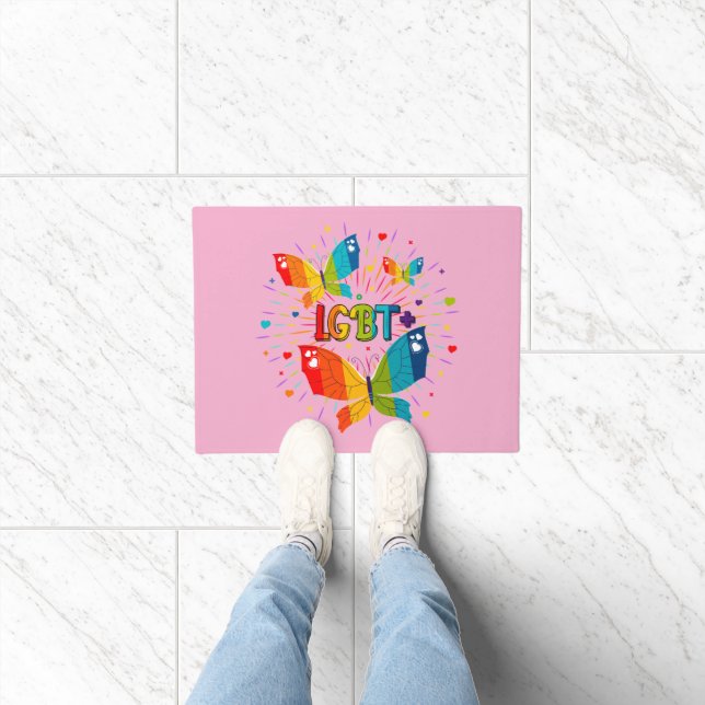 Butterfly Pride Liebe ist Liebe LGBT Awareness Fußmatte (Indoor)