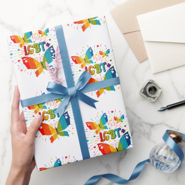 Butterfly Pride Liebe ist Liebe LGBT Awareness Geschenkpapier (Schenken)