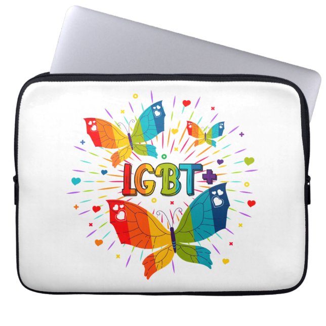 Butterfly Pride Liebe ist Liebe LGBT Awareness Laptopschutzhülle (Vorderseite)