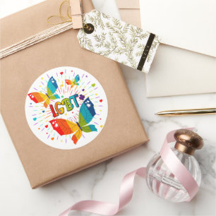 Butterfly Pride Liebe ist Liebe LGBT Awareness Runder Aufkleber