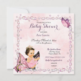 Butterfly Princess Baby Girl Einladung