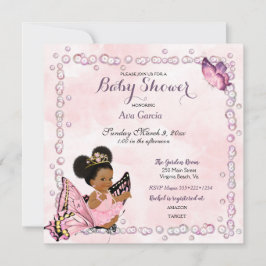 Butterfly Princess Baby Puffs Einladung