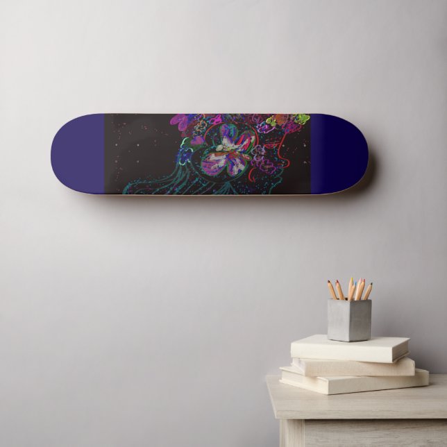 Butterfly Princess Skateboard (Wandkunst (Horz))