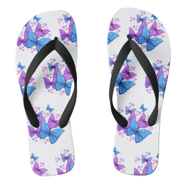 Butterfly Print Flip Flops (Fußbett)