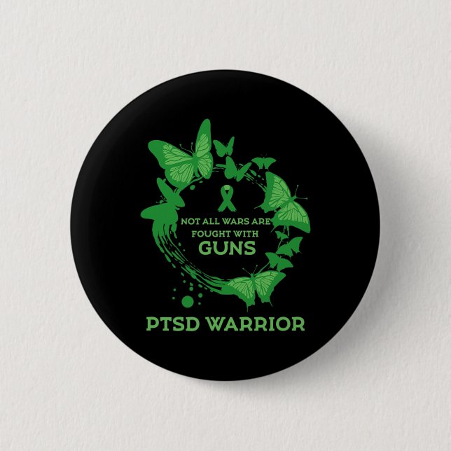 Butterfly Ptsd zitiert Depression Prevention US Ar Button (Vorderseite)