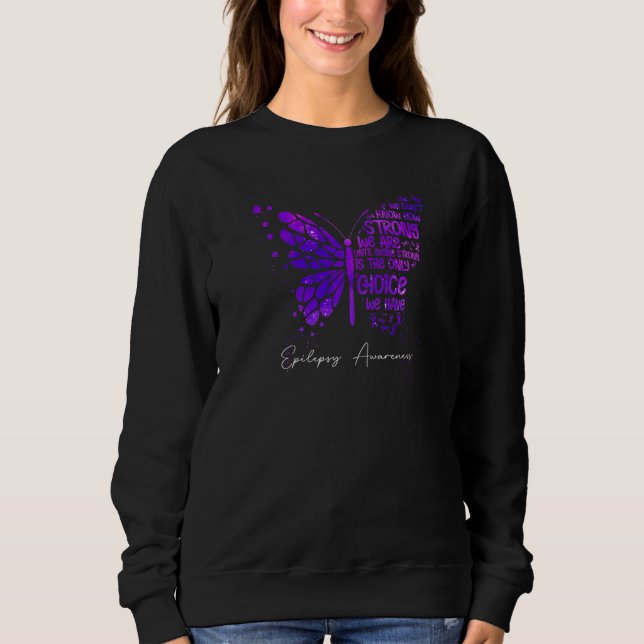 Butterfly Purple Ribbon Epilepsy Awareness Sweatshirt (Vorderseite)