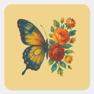 Butterfly Quadratischer Aufkleber