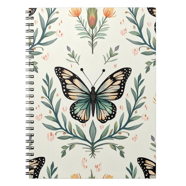Butterfly Queen Elegant Spiral Notebooks Notizblock (Vorderseite)