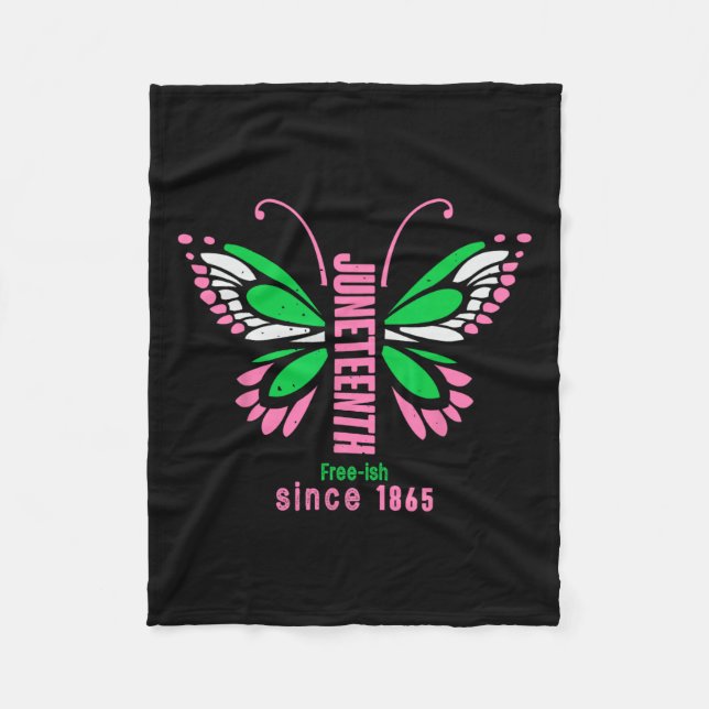 Butterfly Queen Niedlich Aka Juneteenth T-Shirt Fleecedecke (Vorderseite)