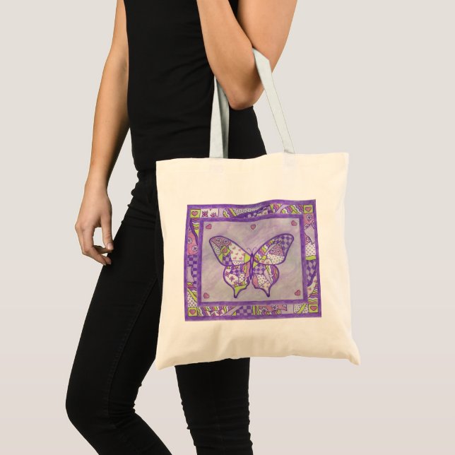 Butterfly Quilt Tote Bag Tragetasche (Vorderseite (Produkt))