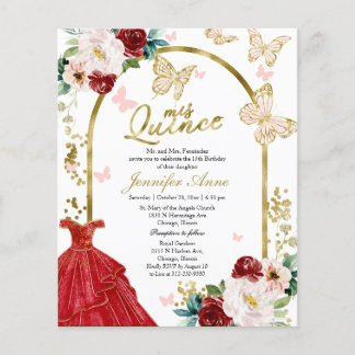 Butterfly Quince Bilingual Budget Einladungen