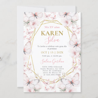 Butterfly Quinceanera Einladung